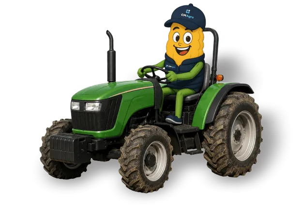 Tripsi manejando un tractor verde